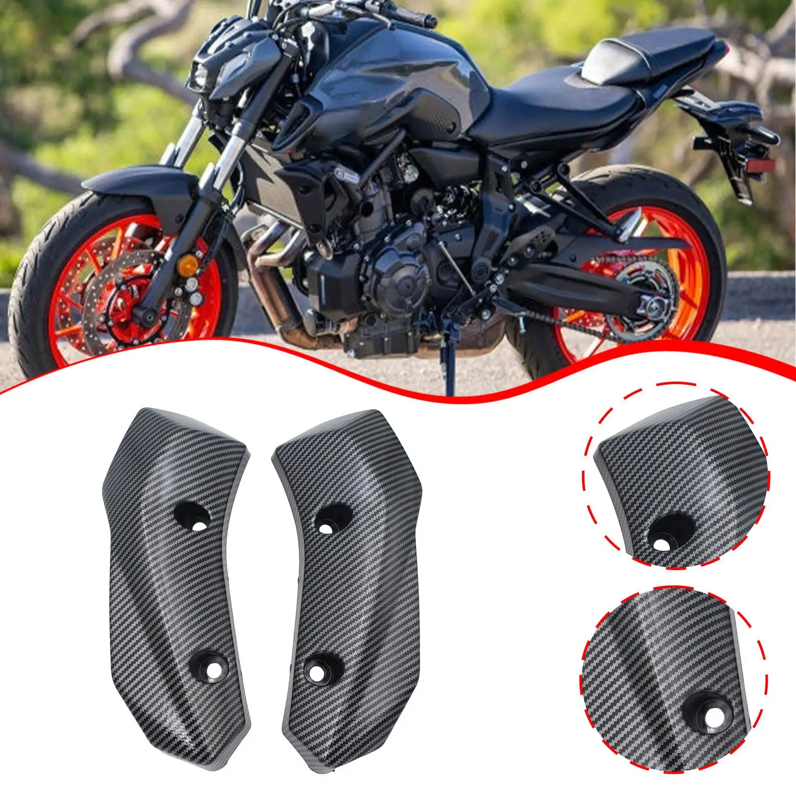 

Motorcycle Side Radiator Cover Guards High Performance Accessories Easy to Install Replace Parts for Yamaha MT-07 FZ-07