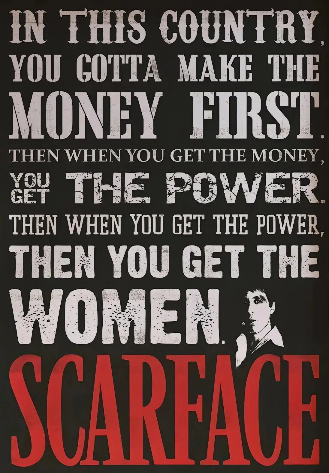 سكارفيس آل باتشينو يقتبس ملصق فني قماش اللوحة الكلاسيكية الرجعية الفيلم جدار يطبع لغرفة المعيشة ديكور المنزل