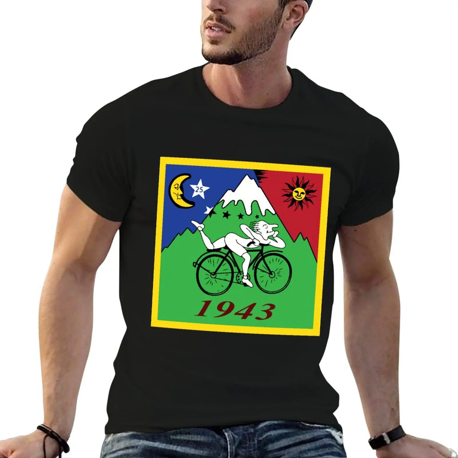 Bicycle Day Albert Hoffman 4k Redesign Highest Quality Version LSD T-Shirt anime t shirts for man man tshirt T-Shirt