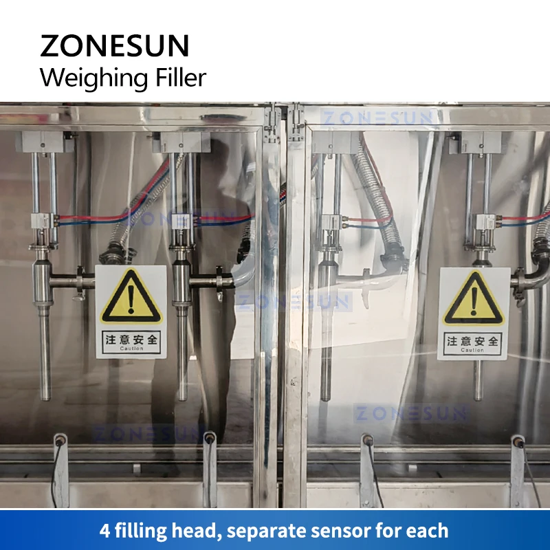 ZONESUN Automatic Bucket Weighing Filler Chemical Liquid Filling System Weigher Filling Machine Packaging Equipment ZS-WF4