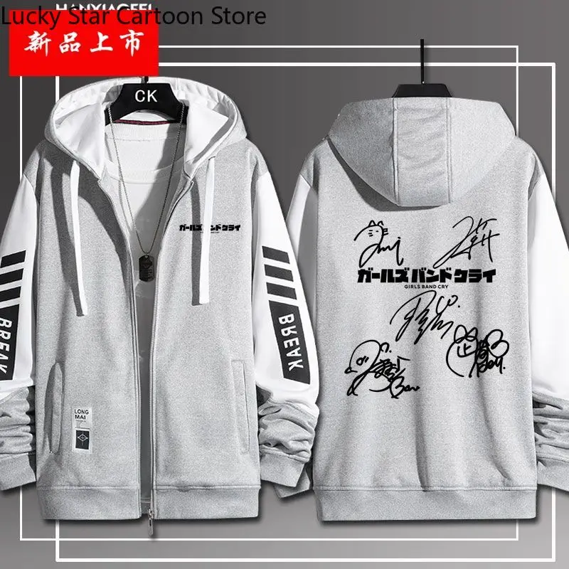 الفتيات الفرقة كراي أنيمي سترة طويلة الأكمام للجنسين معطف هوديي سستة بارد مقنعين البلوز أعلى تأثيري حلي هدية الهالوين