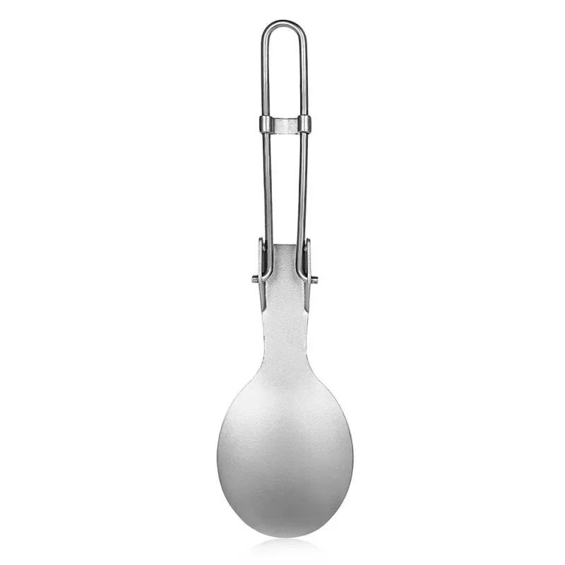 Camping Folding Titanium Spoon Spork Camping Tableware Picnic Spoon Outdoor Lightweight Tableware Hiking Tableware