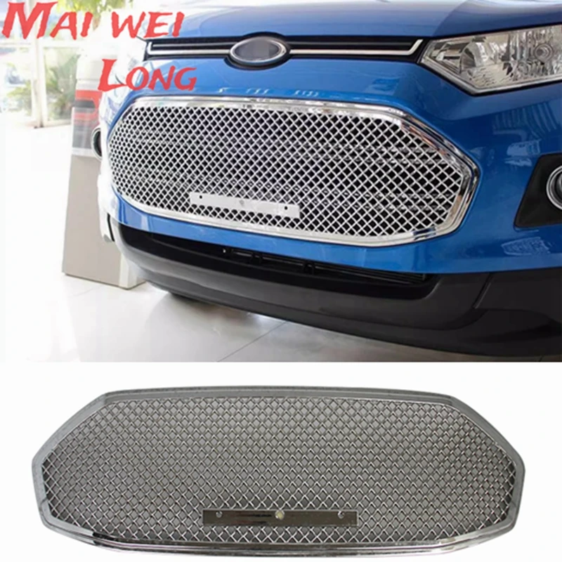 

High quality Stainless steel modification car front grille racing grills grill cover trim for Ecosport 2013 2014 2015 2016