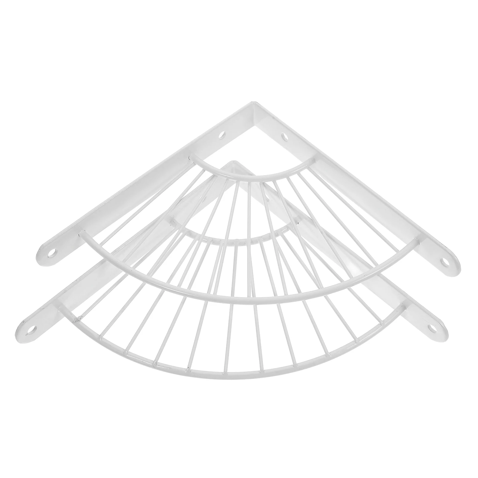 

2pcs Floating Shelf Brackets Fan Shaped Wall Mounted Heavy Duty White Brass Decorative Corner Shower Supports Triangle