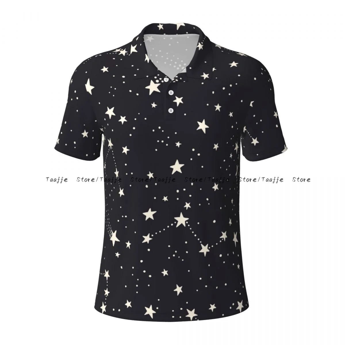 Men's spring summer polo shirt top Night Space Sky With Stars business leisure sports short-sleeved T-shirt