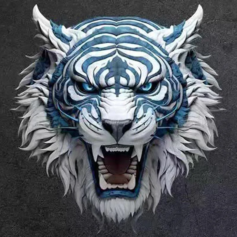 

Tiger Head Totem Car Sticker Personalized Creativity Tiger Reflective Sticker Scratches Cover Motorcycle Modification Sticker.