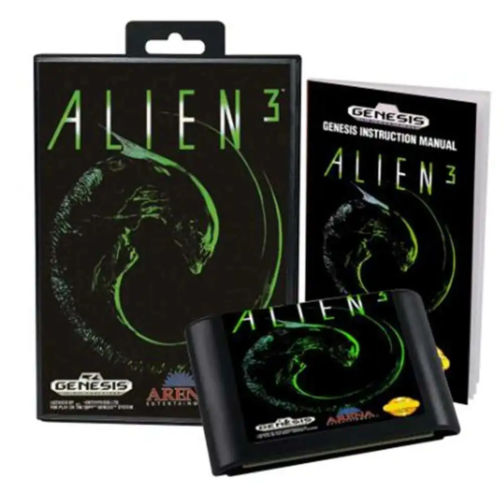 

Alien 3 с коробкой и инструкцией для 16-битного игрового картриджа Sega MD для системы Megadrive Genesis