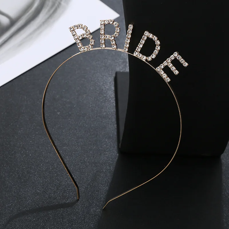 

Elegant Bride Crystal Rhinestone Hair Bands Bridesmaid For Bachelorette Party Wedding Anniversary Gift Accessories Halloween