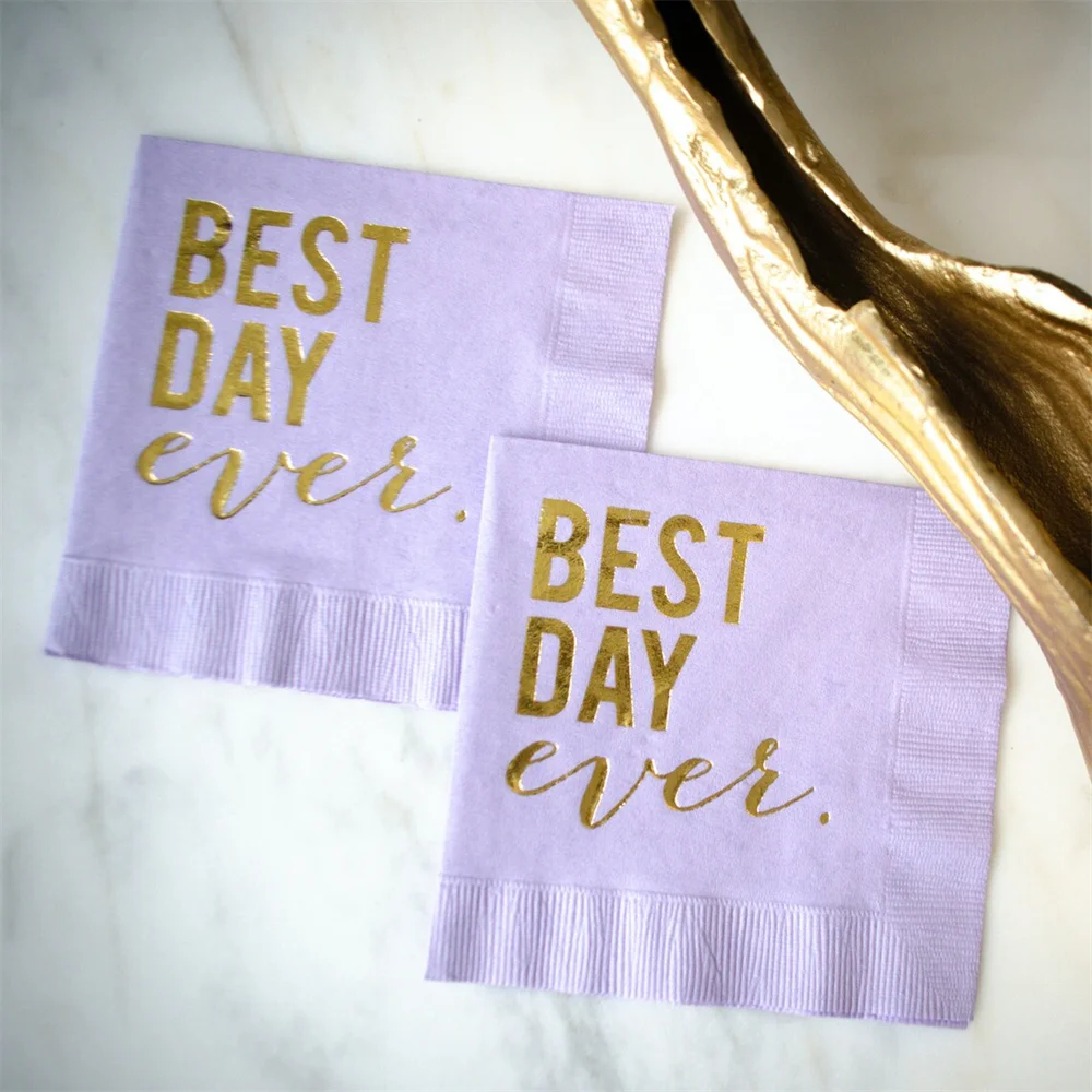 

Custom Best Day Ever Party Napkins, Personalized Wedding Napkins, Custom Napkins, Rehearsal Dinner Napkins, Custom Cocktail Napk