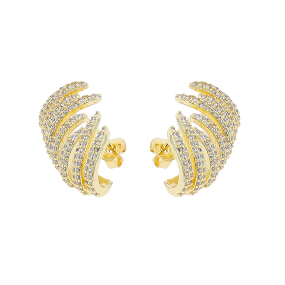 2026 New Fashion Micro Pave Bling CZ Cluster Earring Studs For Women Girls Wedding Party Sparking Gorgeous Jewelry