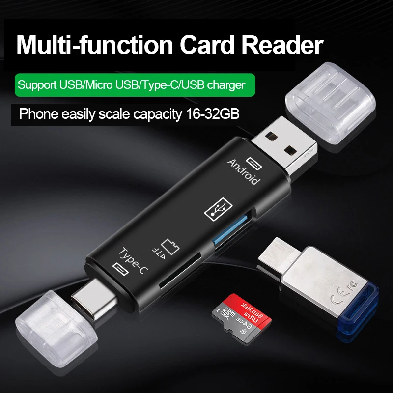 UTHAI C01 Type C/MicroUSB/USB 3In1 OTG Card Reader High-speed Universal OTG TF/USB for Android Computer Extension Adapter