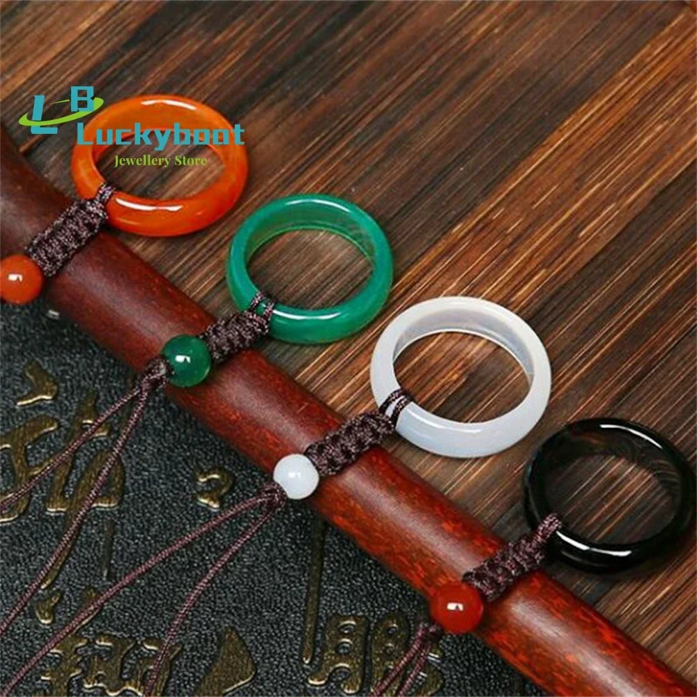 اليشم العقيق العقيق سلسلة الهاتف المحمول الهاتف المحمول حبل مفتاح سلسلة أحمر أسود أخضر أبيض متعدد الألوان