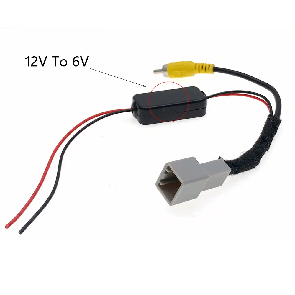 Adaptador de Cable de voltaje para cámara de marcha atrás de coche, Conector de cableado para Honda New JAZZ City BRV Crider, 8 pines, RCA, 12V a