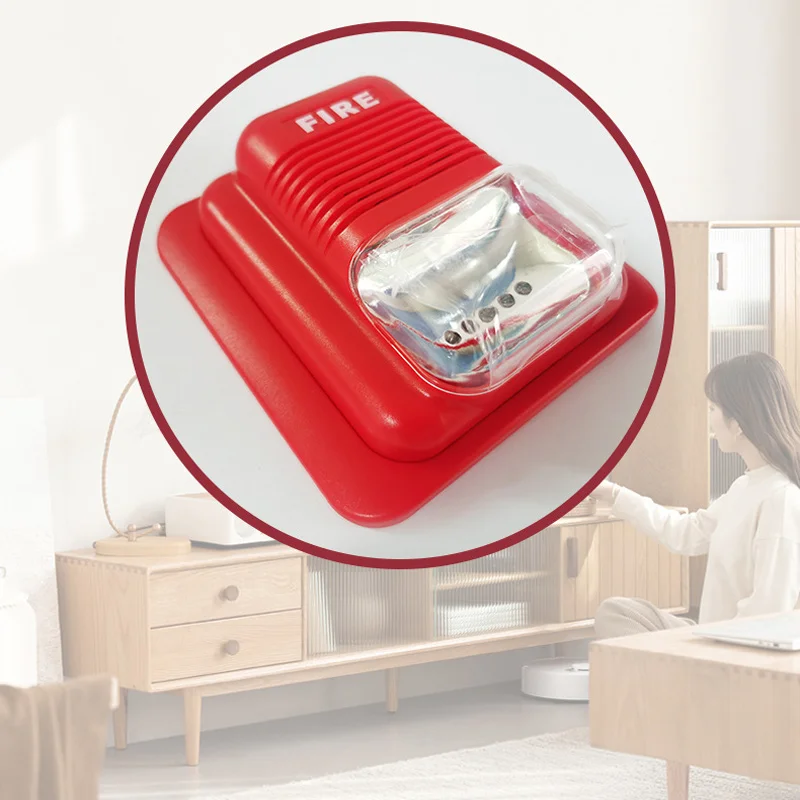 

Wall-mounted CK-933 Audible and Visual Alarm Siren Fire Horn 12V 24V LED Flashing Alarm Siren