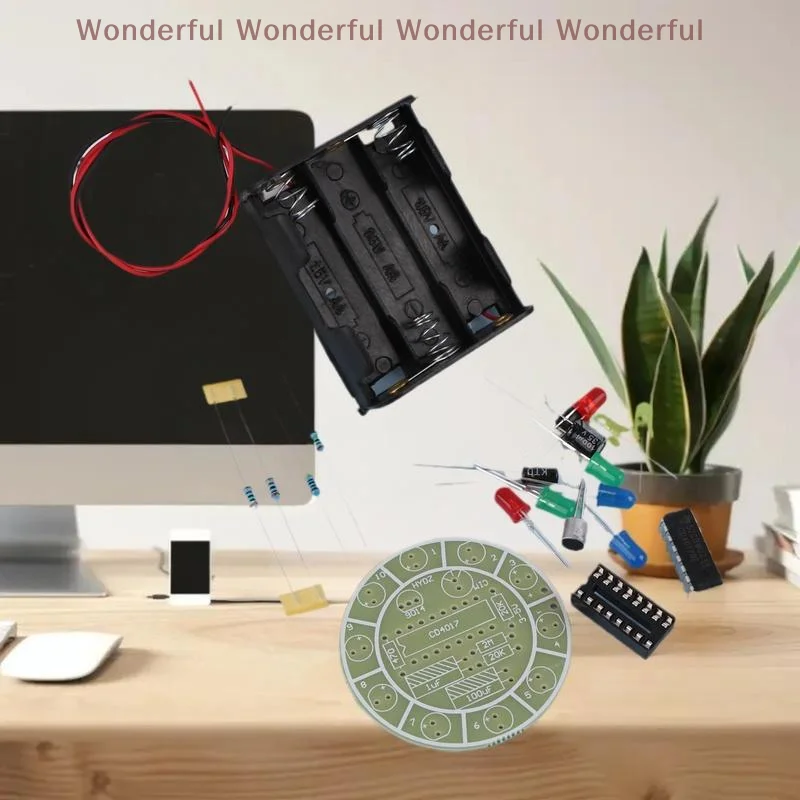 مجموعة CD4017 الإلكترونية DIY؛ إضاءة LED تعمل بالصوت وتغيير الألوان لمختبرات الطلاب #4