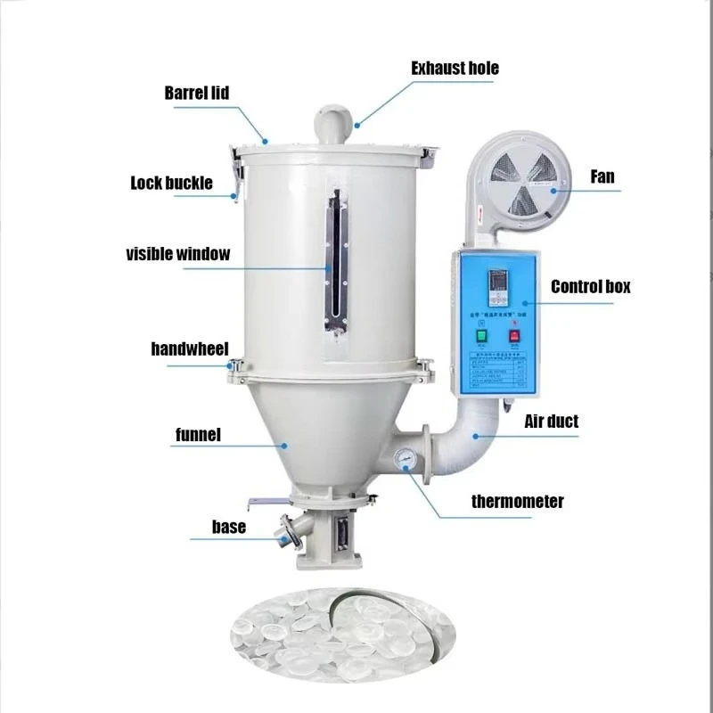 

Automatic plastic hopper dryer 25kg/50kg 100kg injection machine 200kg electric pellet hopper dryer