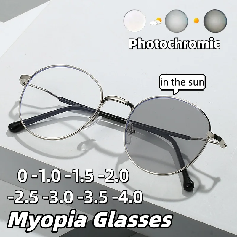 

2026 New Retro Metal Round Frame Anti-Blue Light Myopia Glasses Unisex Ultra-Lightweight High-Definition Eyewear 0 To -4.0