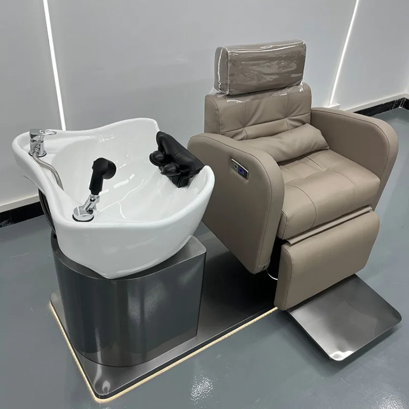 Massage Hairdressing Shampoo Chairs Rotate Intelligence Multifunctional Shampoo Chairs Electric Cadeira Barber Furniture QF50SC