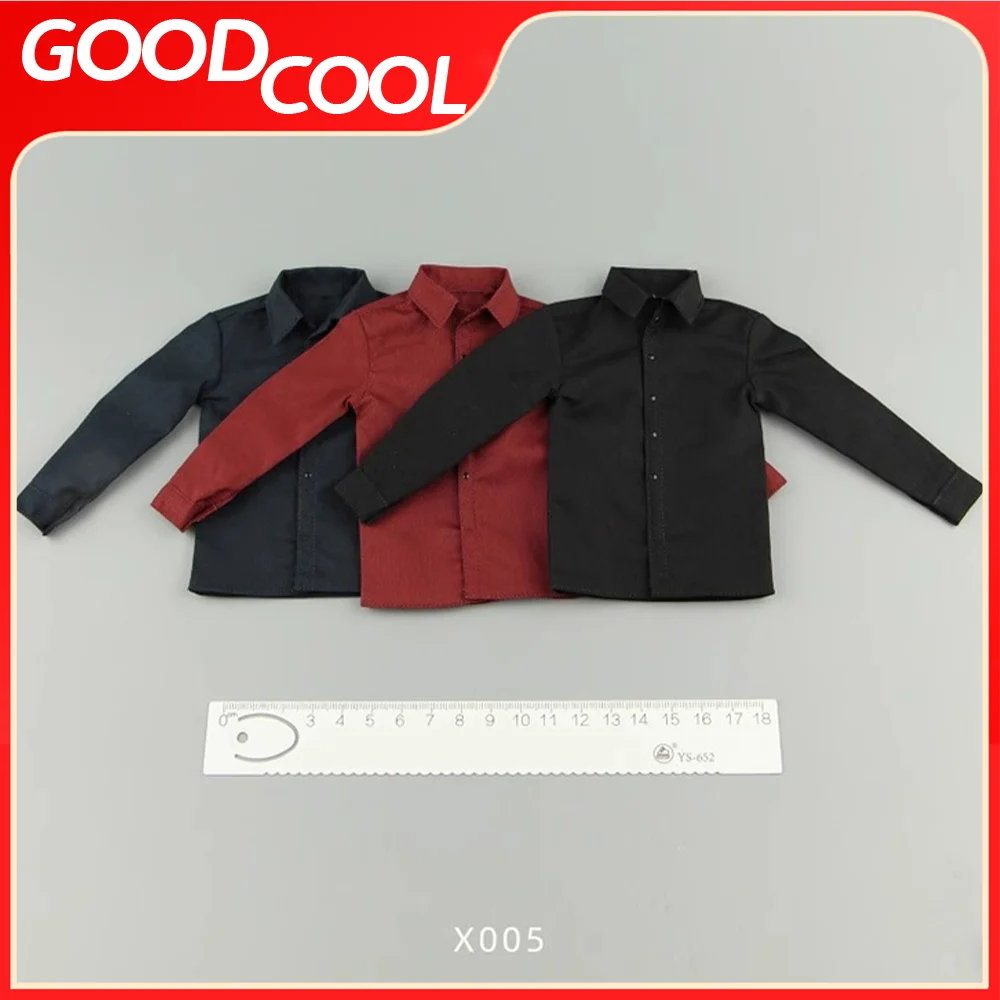 In Stock AFS X005 1/6 Scale Male Soldier Dress Shirt Black Blue Red Model Accessories Fit 12 inch Action Figure Body Dolls Toys