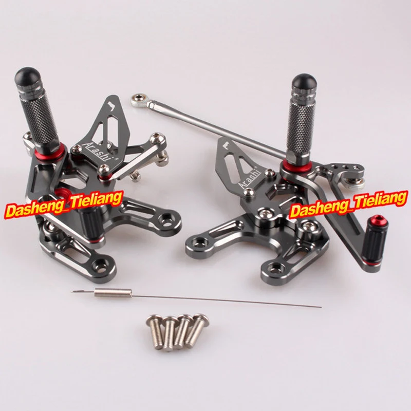 

CNC Motorcycle Adjustable Rearset Rear Set Footpegs for Kawasaki ZX10R 2008 2009 2010 Grey Aluminum Alloy