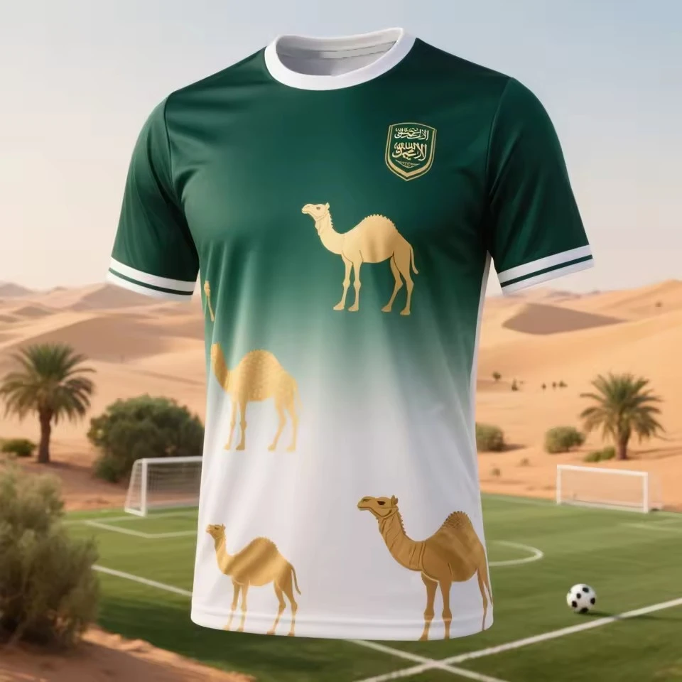 Fashion Saudi Arabia Flag Football Jersey T Shirts Trend  National Emblem 3D Printed Sports Tees Quick-dry Breathable Y2k Tops