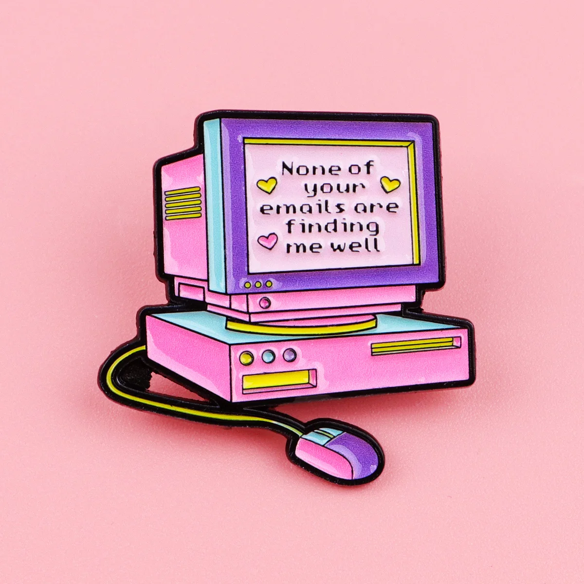 None of your emails finding me well Enamel Pins Computer Brooch Lapel Pin Badge on Backpack Clothing Accessories Fashion Jewelry