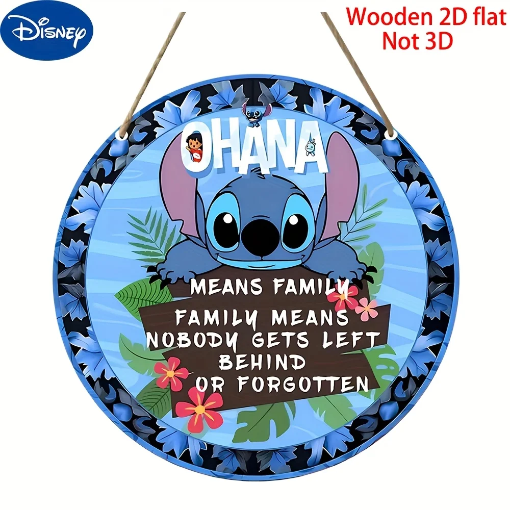 مسطح ثنائي الأبعاد، قطعة واحدة من لافتة تعليق خشبية مستديرة، 20.32 × 20.32 سم، خشب معاد تدويره، موضوع الرسوم المتحركة، توجيه عرضي، بدون كهرباء