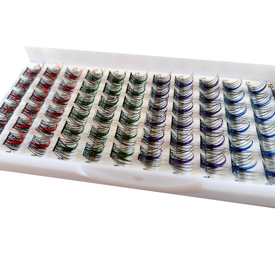 Segmentos de pestañas volumen ruso mezcla de colores naturales DIY grupos segmentos arcoíris 3