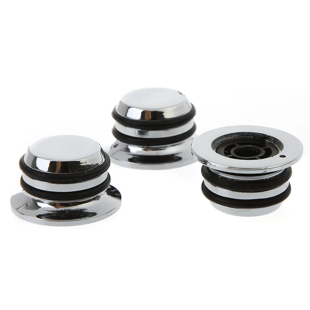 

3pcs Metal Volume Control Knob For Guitar Bass Straw Hat Style Replacement Sturdy Durable Rubber Rings Lightweight Easy Carry