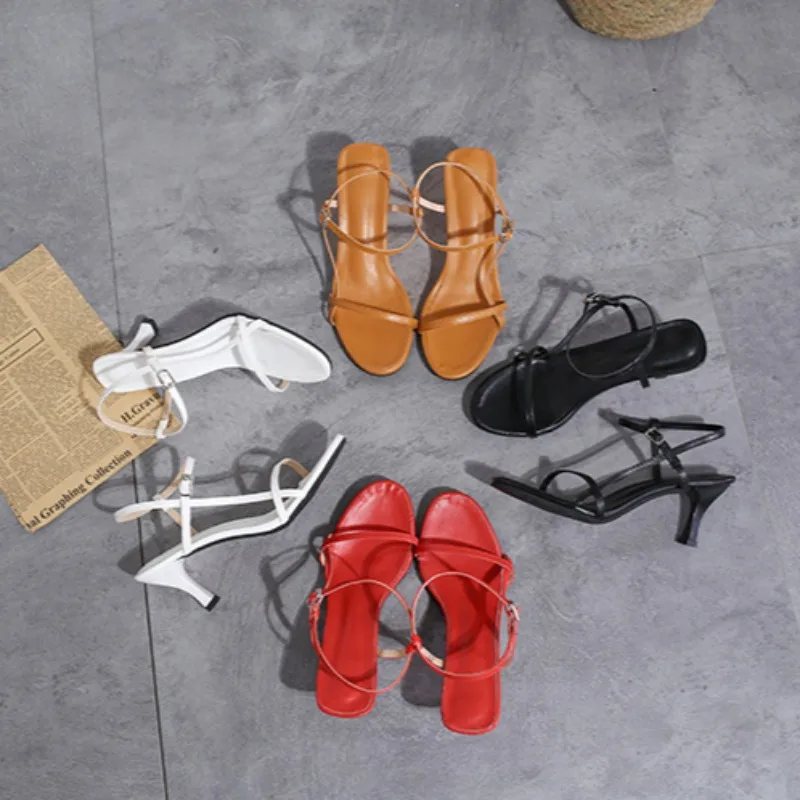 Women High Heeled Sandals Fashionable Simple Summer Comfortable New Commuter Style Luxury High-heeled Sandals Female Designer