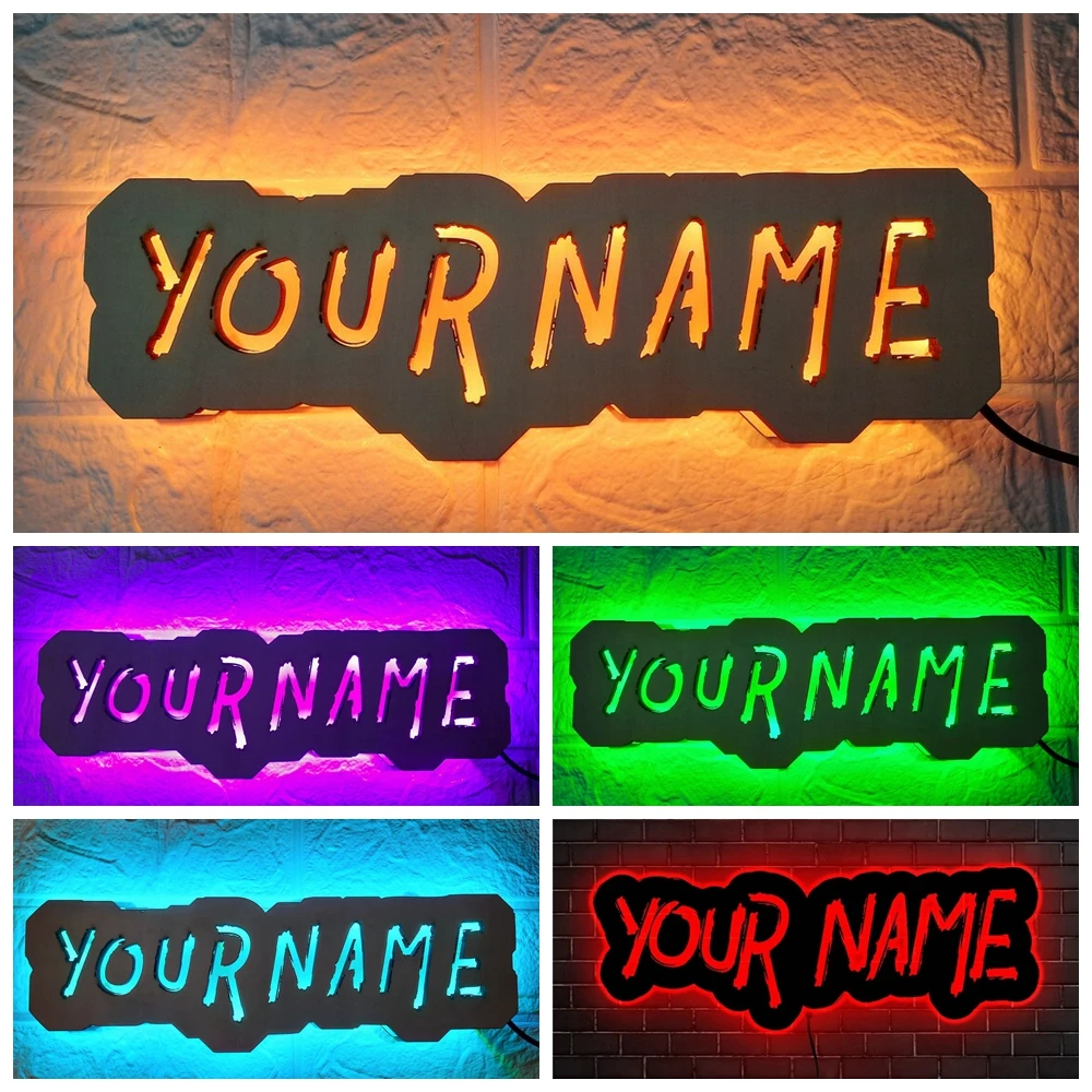 Personalized Custom Name/Text/Number/Game Tag/ID LED Wall Lamp Colorful Neon Sign Light for Home Gaming Room Bedroom Decoration