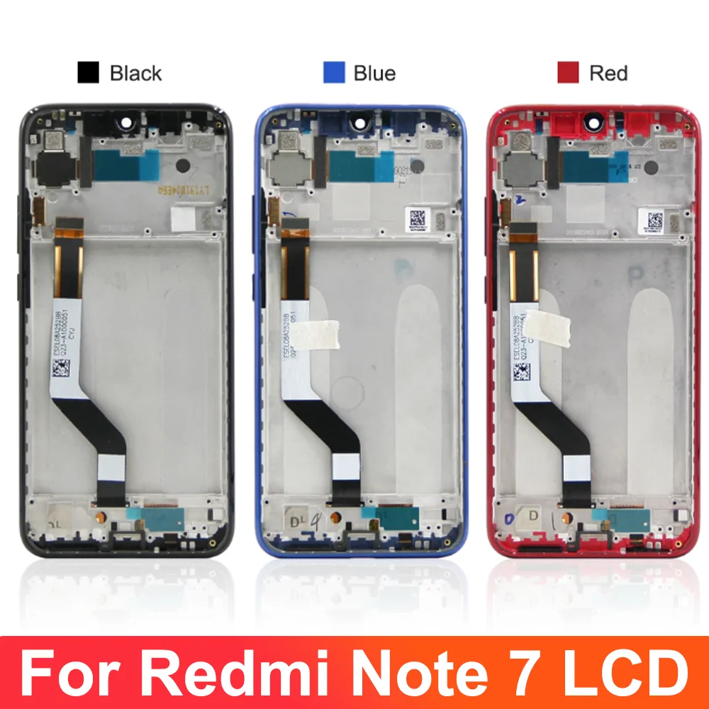 For Xiaomi Redmi Note 7 LCD Display Touch Digitizer Assembly For Redmi Note 7 Pro Display M1901F7G Replacement With Frame