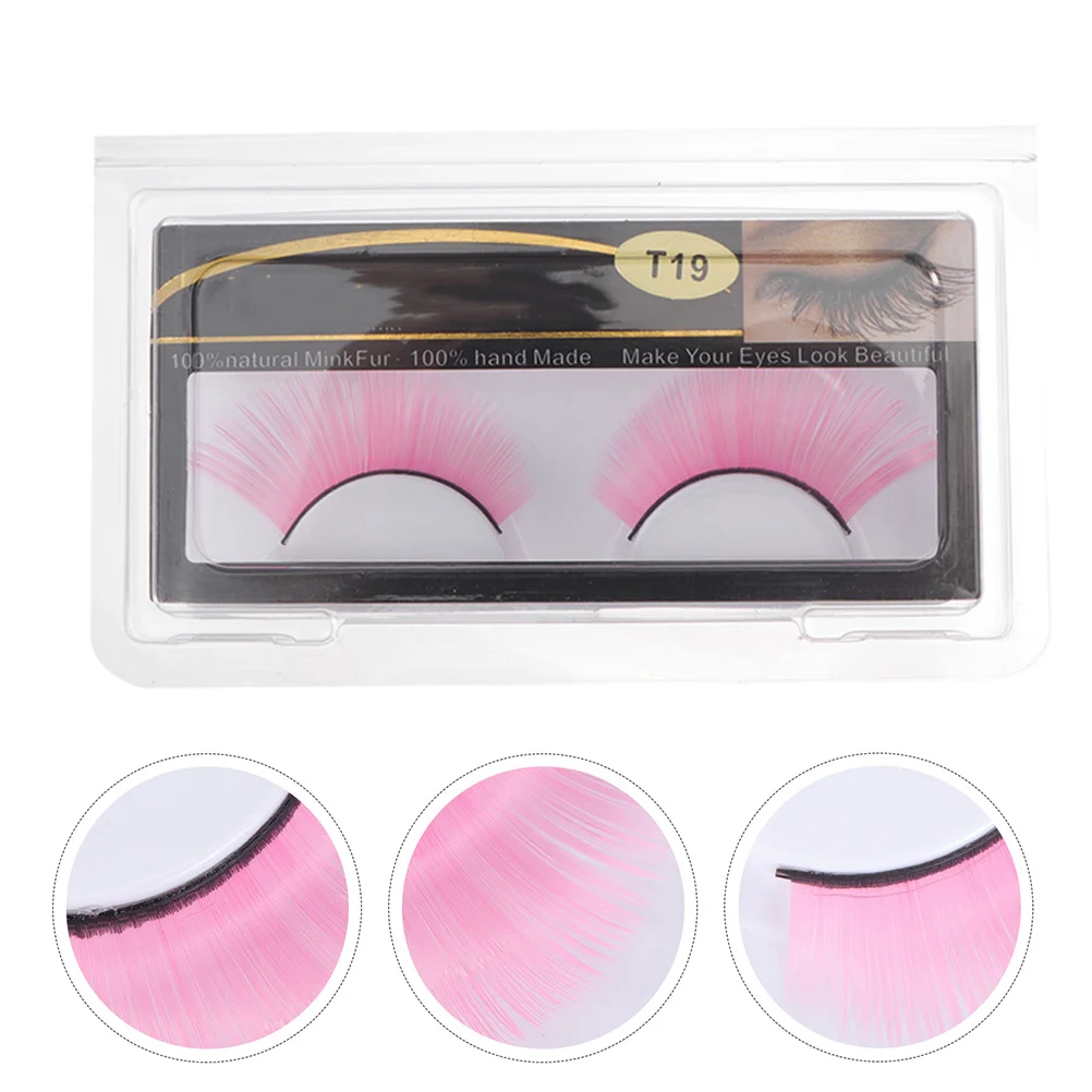 ขนตาปลอมสีชมพู 3 คู่ ทรงสวยงอน สำหรับงานปาร์ตี้ฮาโลวีน การแสดงบนเวที อุปกรณ์ตกแต่งดวงตา แต่งหน้าแฟนซี