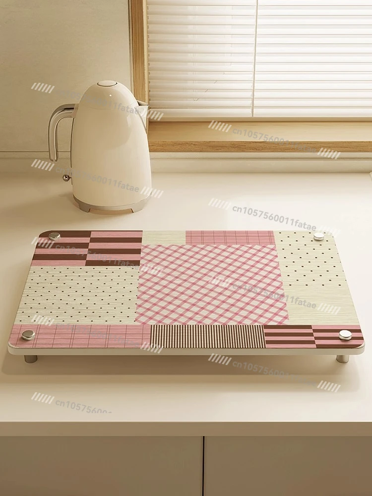 Kitchen Countertop Tray, Heat-insulating and Scalding-resistant Absorbent Pad, Desktop Hard Diatom Mud Drain Pad, Dirt-resistant