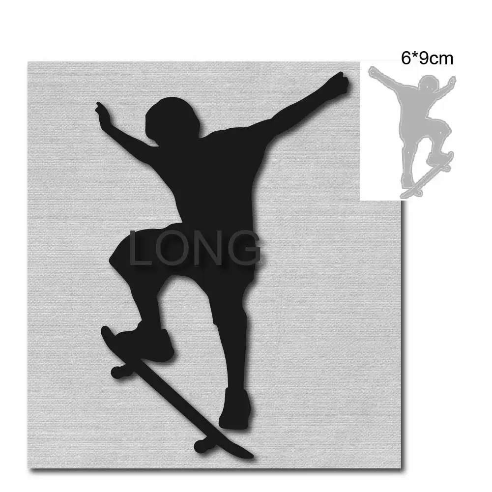 

Skateboards Metal Cutting Dies 2024 for Card Making Scrapbook Slimline Die Cut Template for Paper Craft Blade Punch Stencils