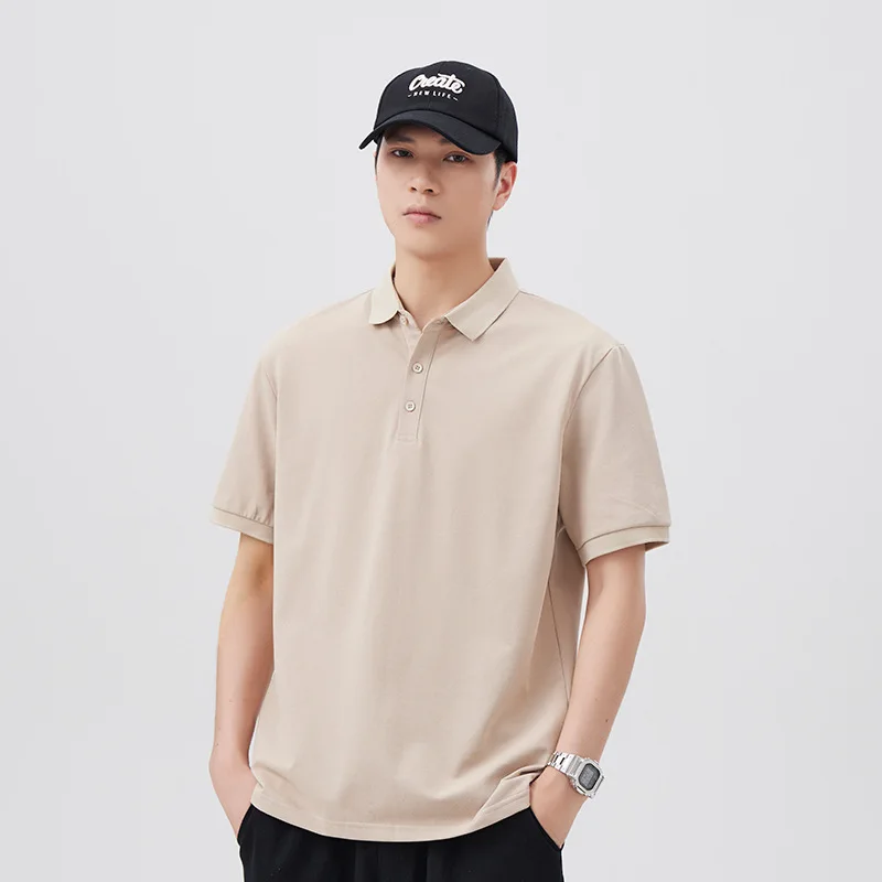 Anyang POLO Men's Summer New 2024 Polo Collar Short Solid Color Korean Casual Half Sleeve Youth Top