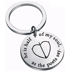Book Inspired Keychain Gift Patroclus & Achilles Gifts TSOA Gift He is Half of My Soul as The Poets Say Book Lover Keychain