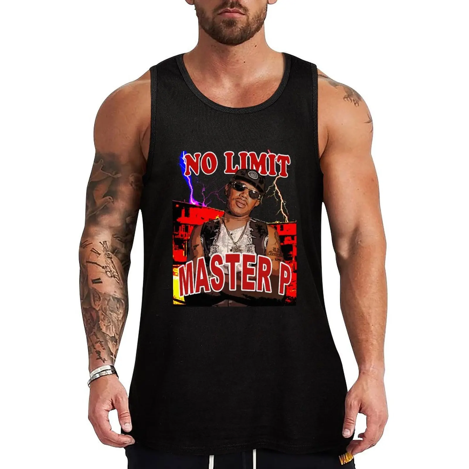 Camiseta sin mangas Master P 90s Mall Design, camiseta sin mangas para entrenamiento, camiseta sin mangas para gimnasio y fitness