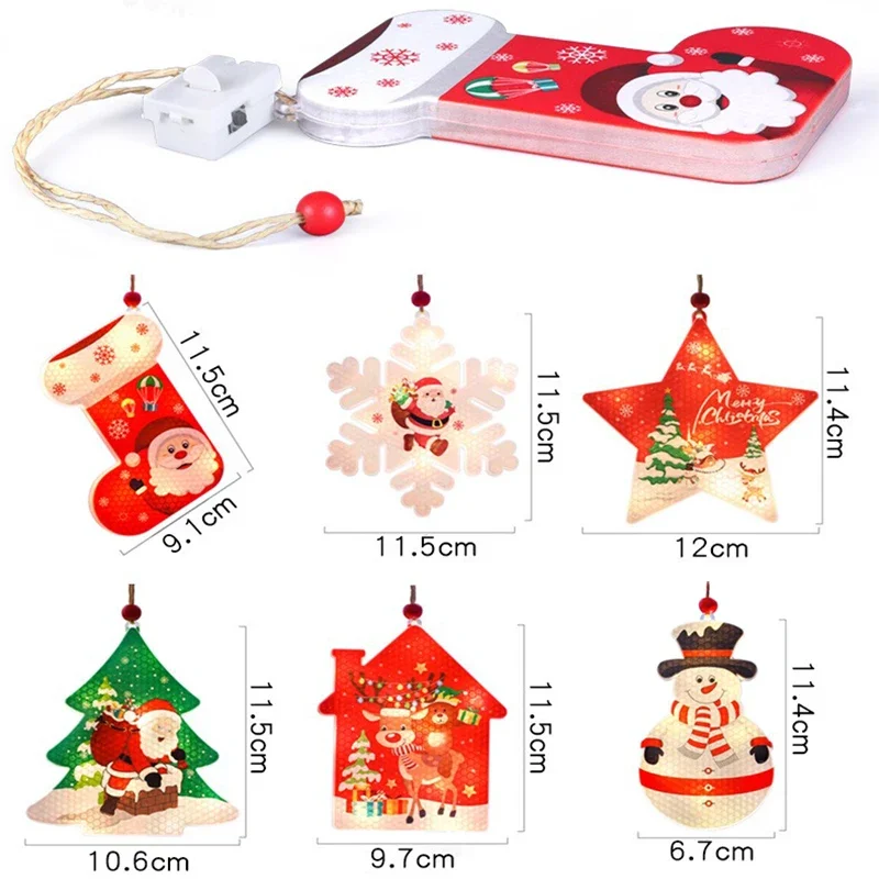 Mini LED Christmas Night Light For Christmas Tree Home Decoration Pendant Lamp Festival Party Drop Ornament Hanging Night Lights