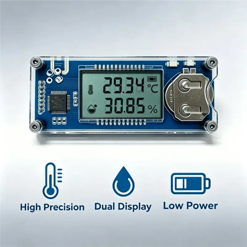 [HOT!】 Swiss SHT45 High Precision Temperature And Humidity Sensor Meter For Incubation Laboratory Cigar Cabinet