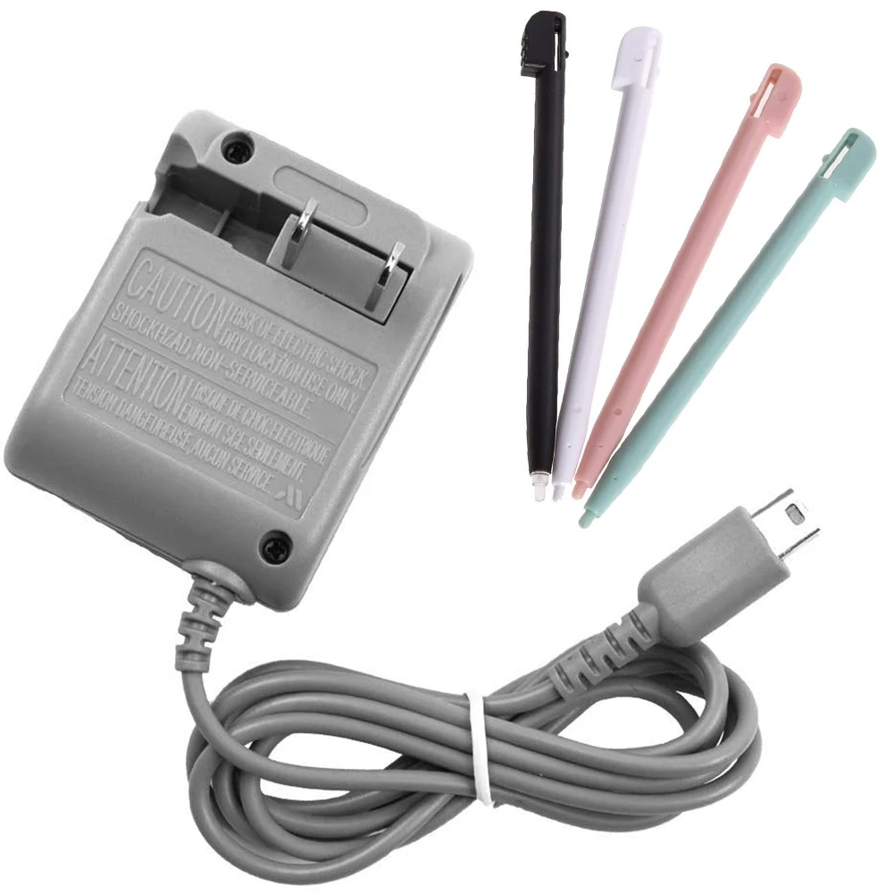 Kit caricabatterie DS Lite, caricabatterie adattatore di alimentazione ca e penna stilo per sistemi Nintendo DS Lite cavo di ricarica da viaggio a parete 5.2V 450mA