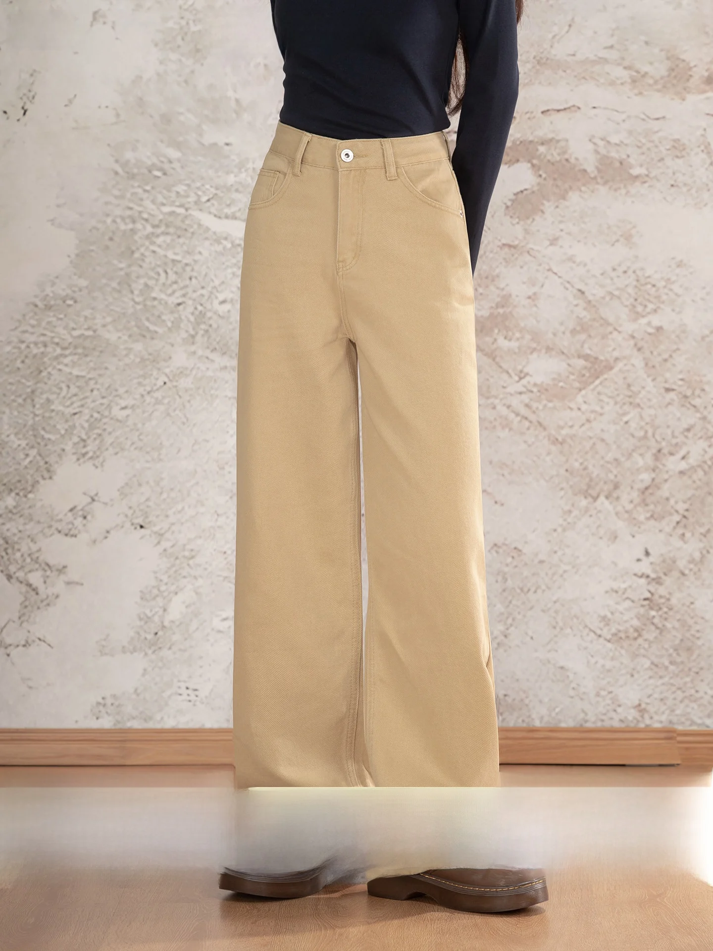 

Loveheynew High Waist Straight Leg Pants Women Casual Loose Cover up Long Trousers Autumn New Sle Vintage Cotton Pants