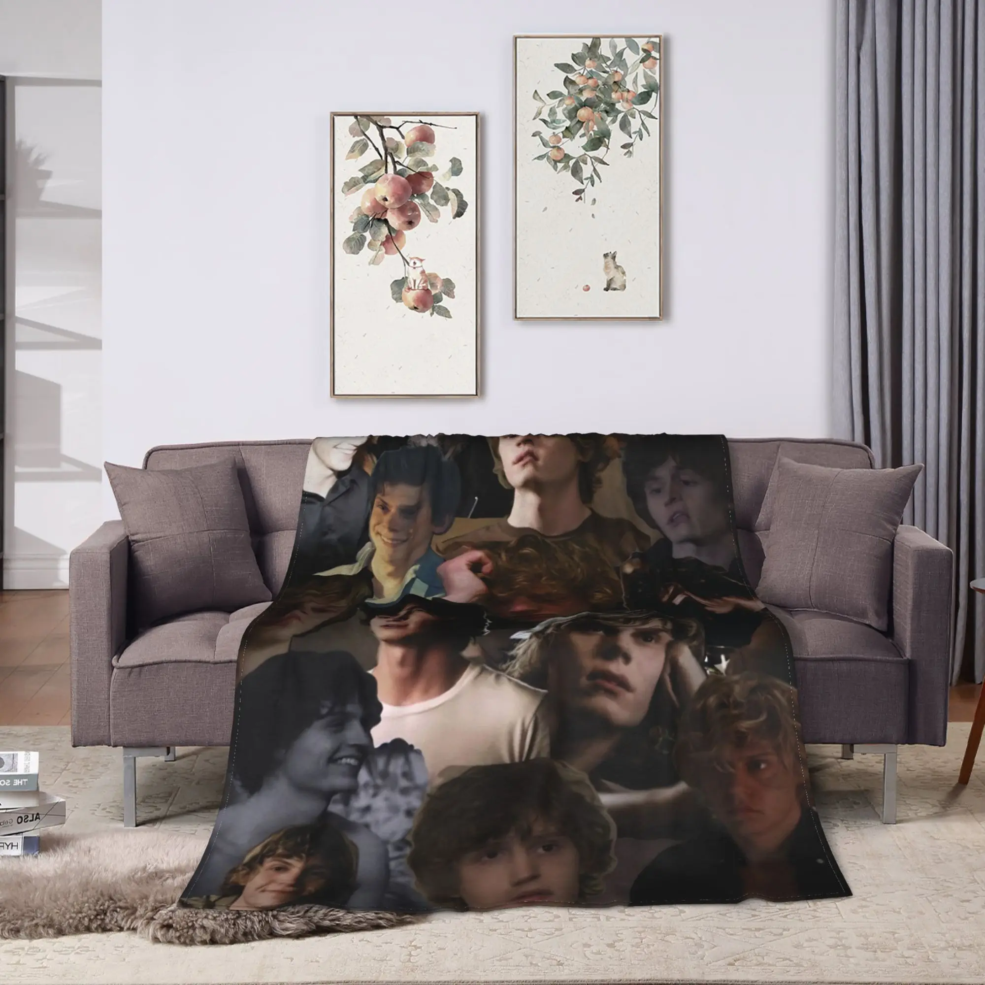 Cute Evan Peters Movie TV Actor Blanket  Travel Office Flannel Throw Blanket For Outdoor Soft Warm Quality Bedspread Gift Idea