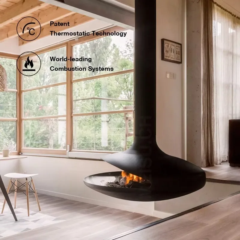 Heating Wood Burner Flame Heating Stove Floating Chic Floating Cabinet Fireplace Mantle Shelf Suspended Fireplace