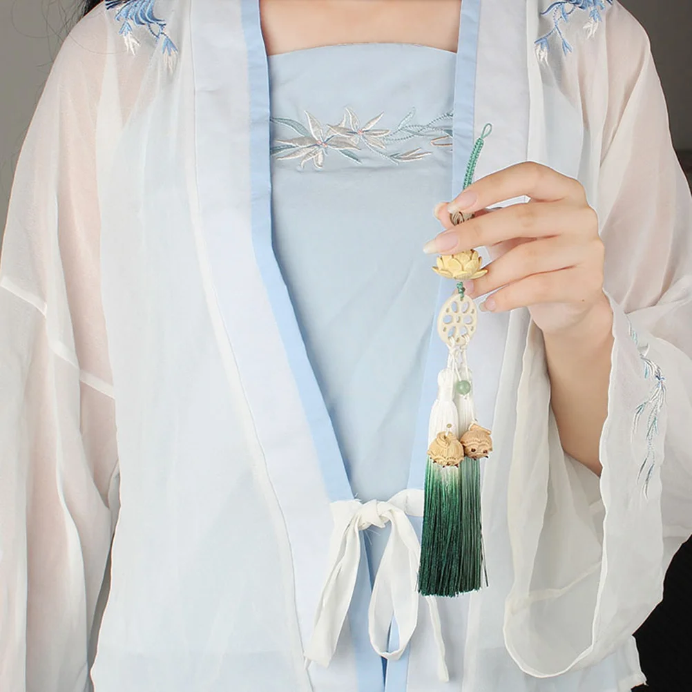 

Bodhi Lotus Root Tassel Pendant Hand Knitted Rope Easy on Off Car Clothes Decoration Pretty Tassel Accessories