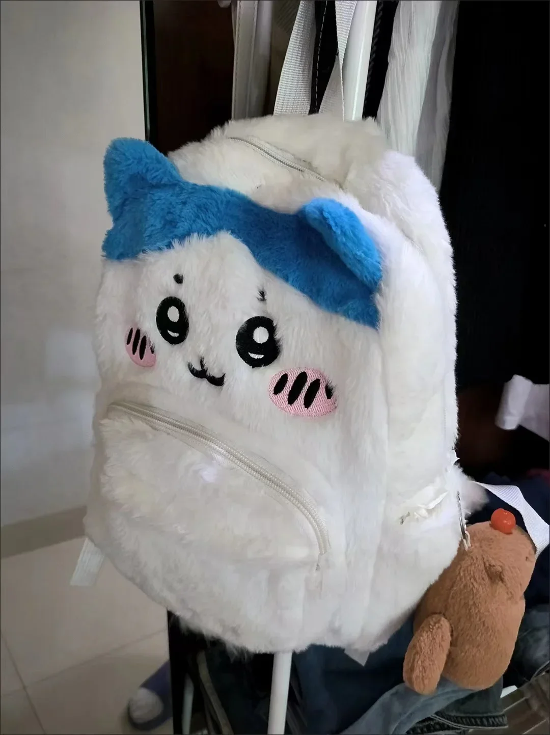 Cute Plush Embroidery Large Capacity Super Cute jiyi Backpack Trendy Student Bag Hachiware Ins Backpack