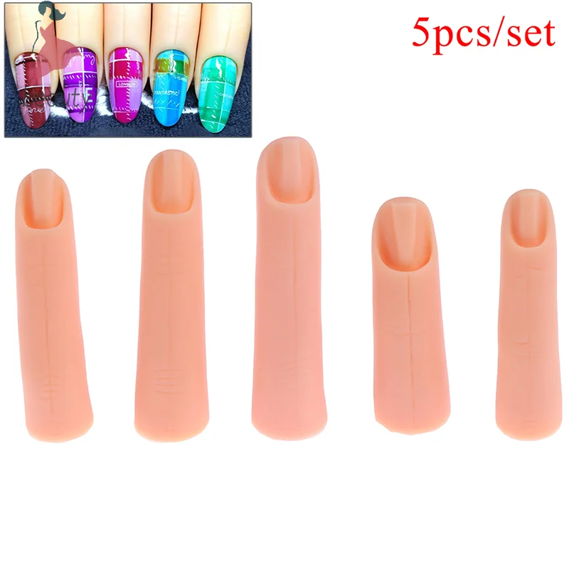 Juego de Herramientas de manicura para entrenamiento de uñas, modelo de Gel acrílico para práctica de manicura, 5 unidades por Set