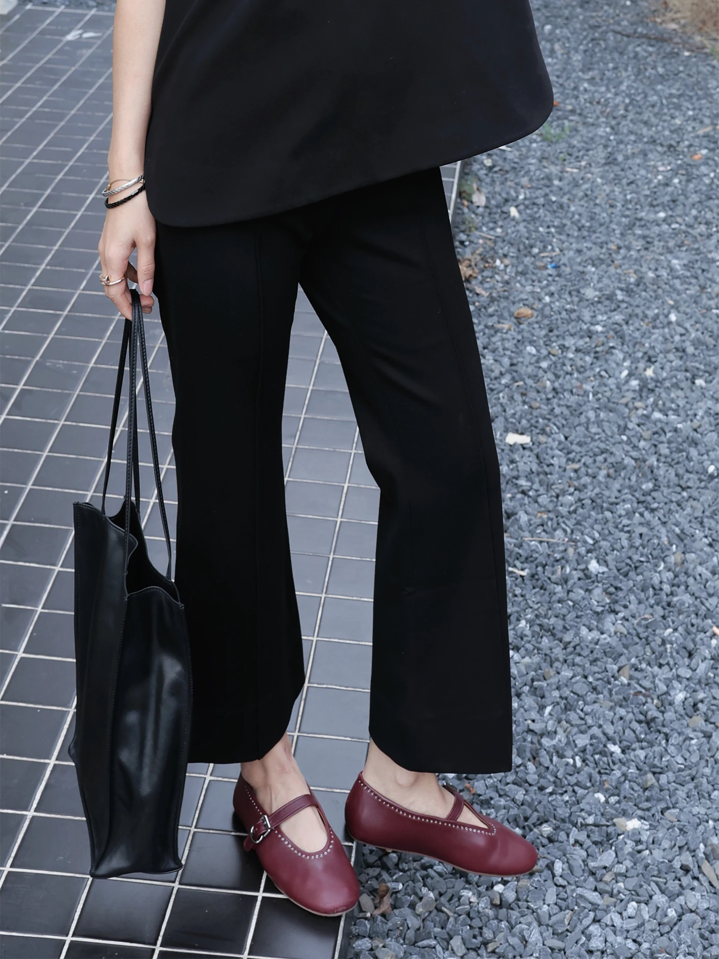 

High Waist Flared Nine-Piece Suit Pants Casual Black Slimming Black Label Spring 2026 Ladies Fashion Casual Pants