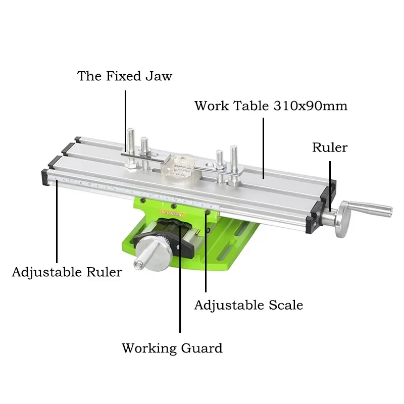 Mini Precision Milling Machine Bench Drill Vise Fixture Worktable Adjust Coordinate Cross Workbench for Drill and Drill Stand