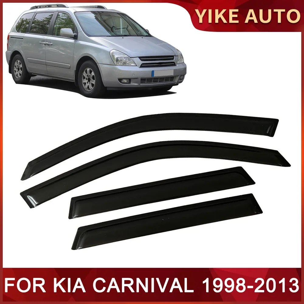 Window Visor for KIA CARNIVAL 1998-2013 Weathershied Door Visor Wind Sun Rain Guards Side Window Wind Deflectors Auto Parts